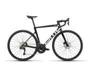A black carbon fiber road bicycle with white Zipp frame branding, drop handlebars, and disc brakes, shown from a side profile on a white background.