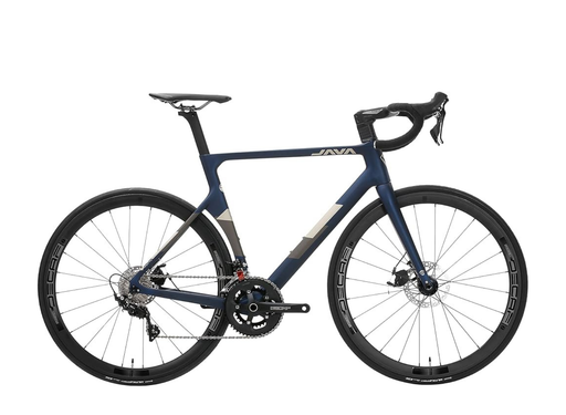 Blue road bike on a white background