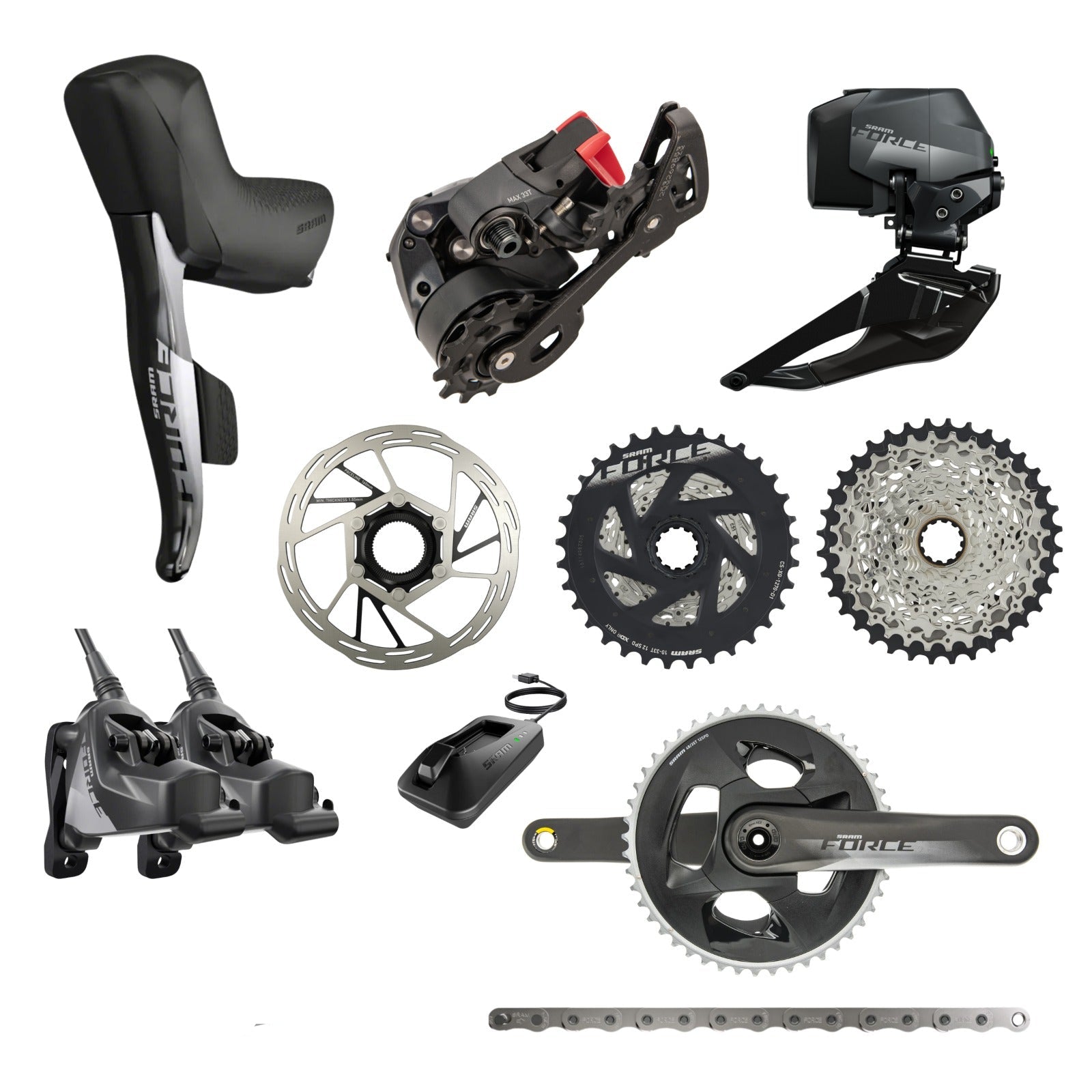 SRAM Force AXS 12-Speed Wireless Groupset – Hydraulic Disc, Power