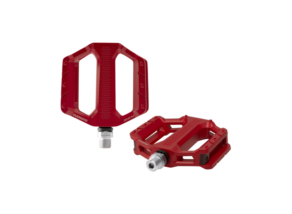 SHIMANO PD-EF202 Flat Pedal – Red (Without Reflector)