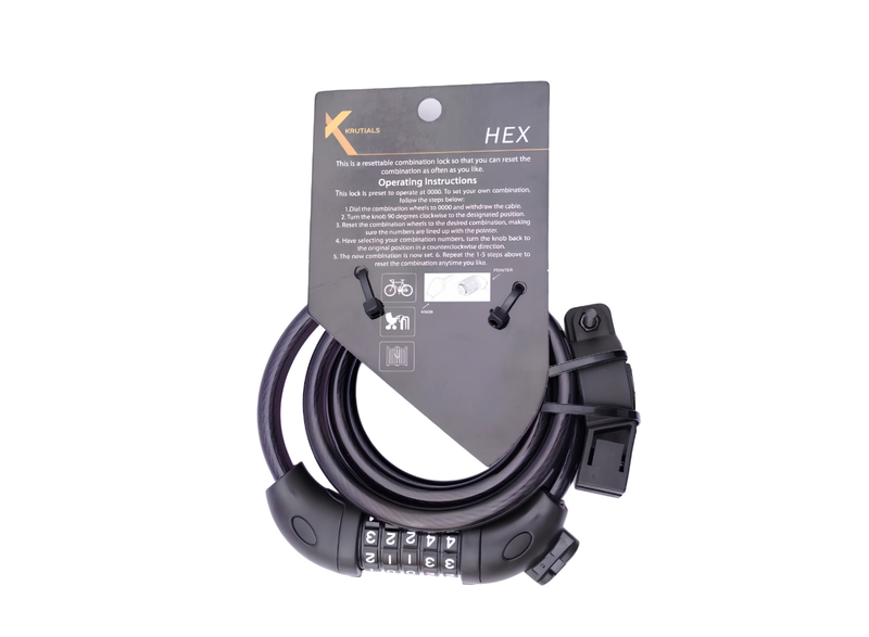 Krutials Cable Lock – 4 Digit Combination Lock