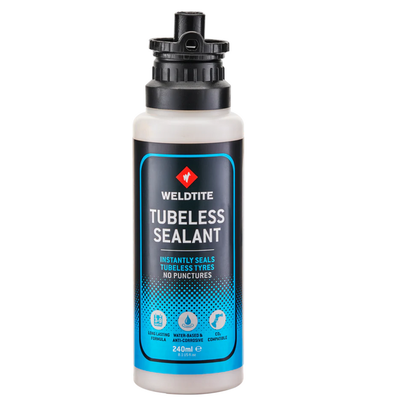 Weldtite Tubeless Sealant 240ml bicycle tyre puncture protection liquid for road bike gravel and mountain bike tubeless tyres