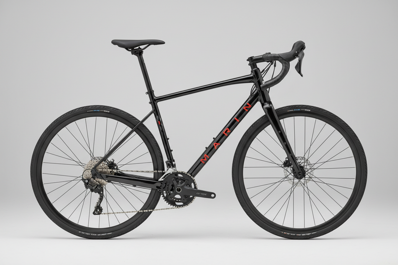 A black road/gravel bicycle with drop handlebars, disc brakes, and a visible MAFEN frame logo, shown on a plain white background.